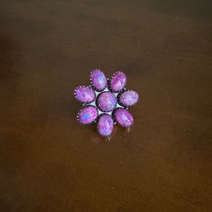 Solid sterling flower ring